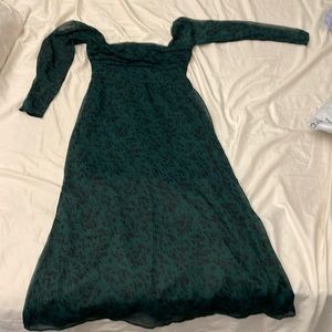New A&F Small Petite Long Dark Green dress